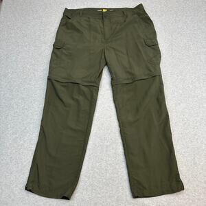 Cabela’s Convertible Hiking Cargo Pants Men 40x32 Army Green Classic Fit Zip-Off
